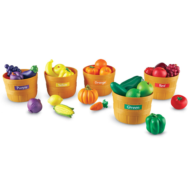 Set de clasificación de frutas y verduras de colores